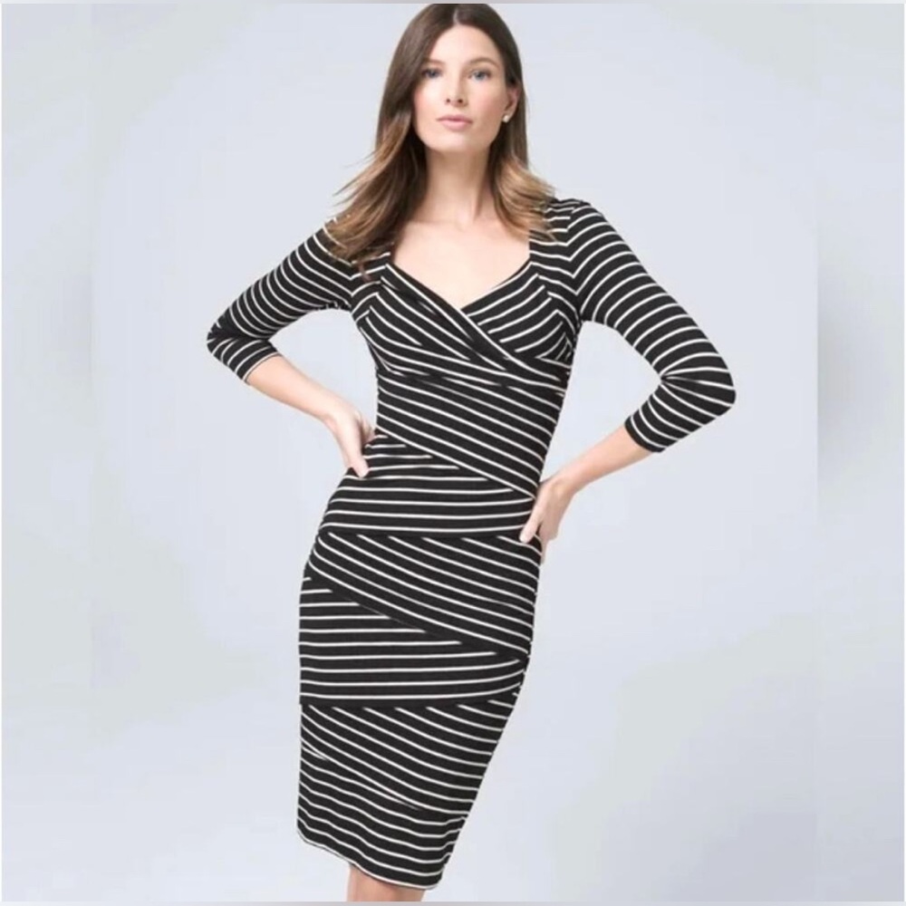 White House Black Market Women's Instantly Slimming Striped Sheath Dress 2P